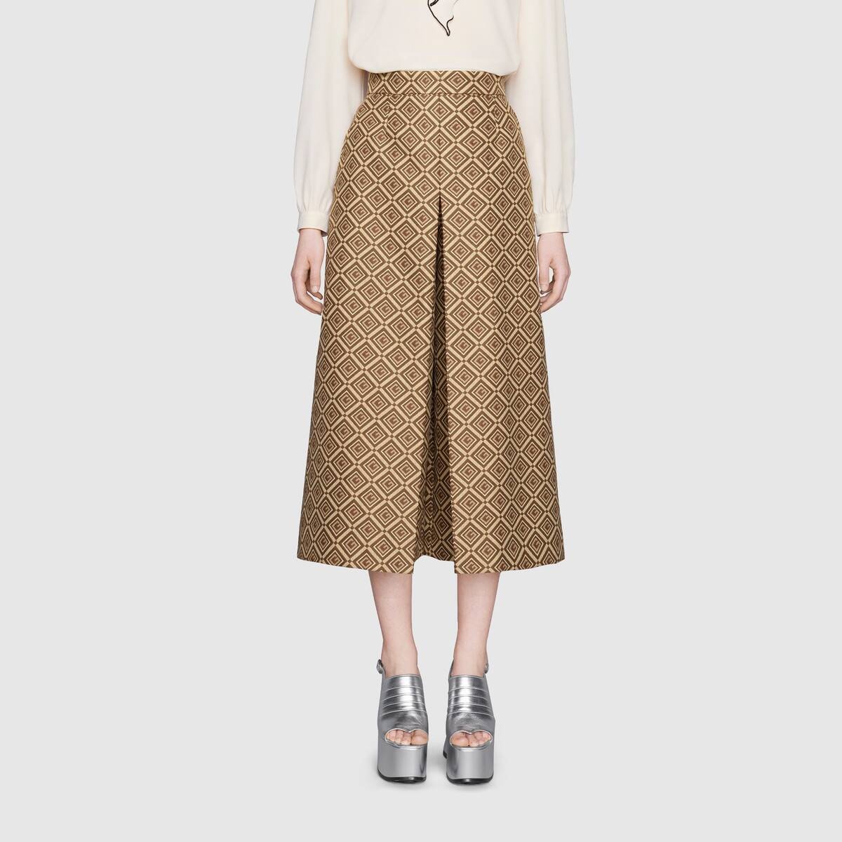 GG damier jacquard culotte pant - 3