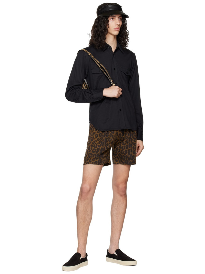 TOM FORD Brown Leopard Shorts outlook