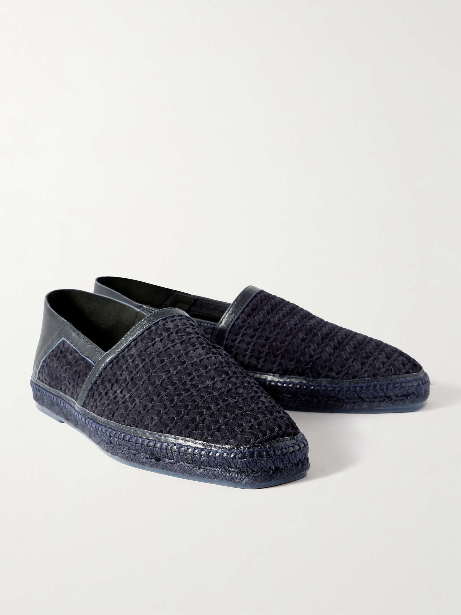 Barnes Collapsible-Heel Woven Suede and Leather Espadrilles - 4