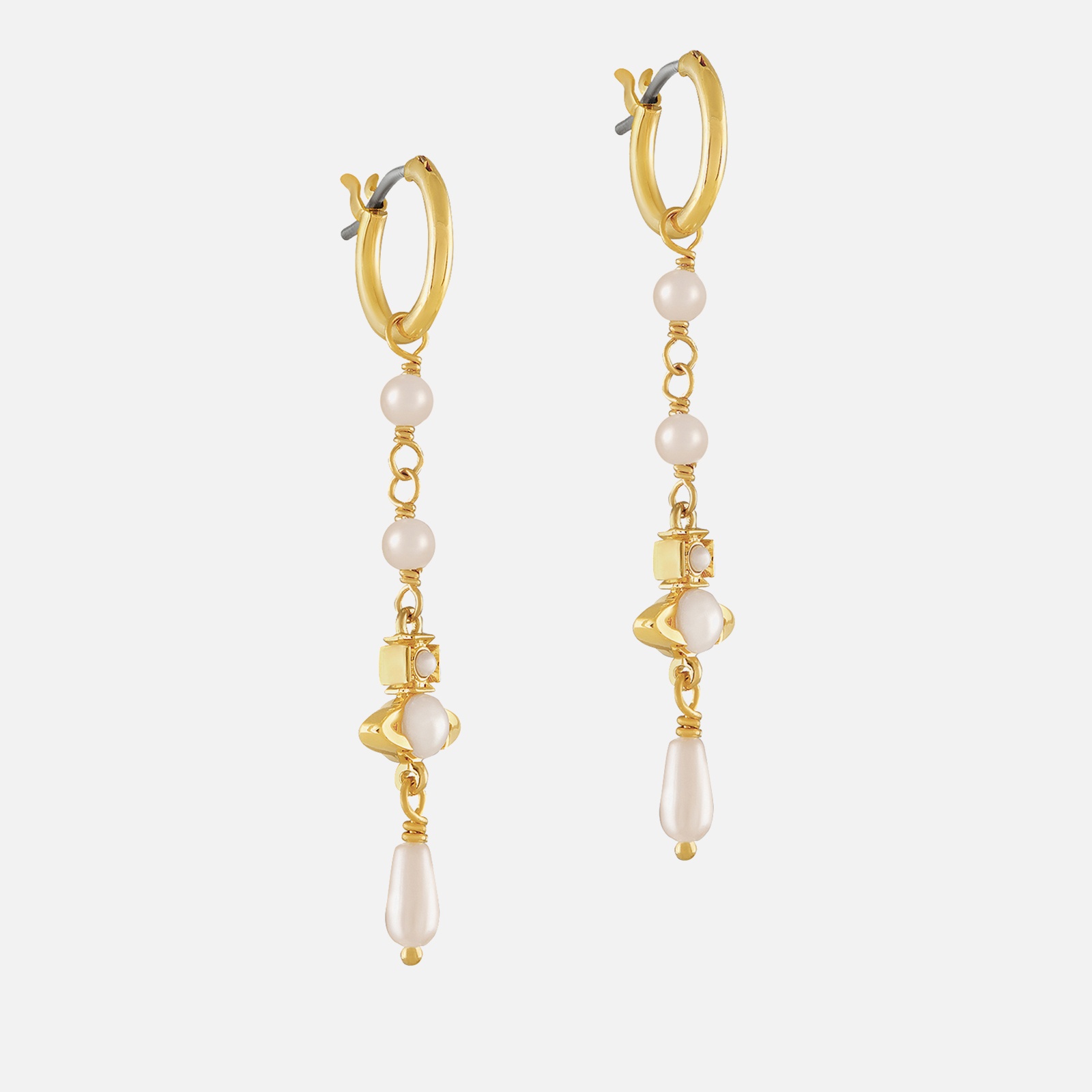 Vivienne Westwood Women's Emiliana Gold Tone Drop Earrings - Gold/Creamrose - 2