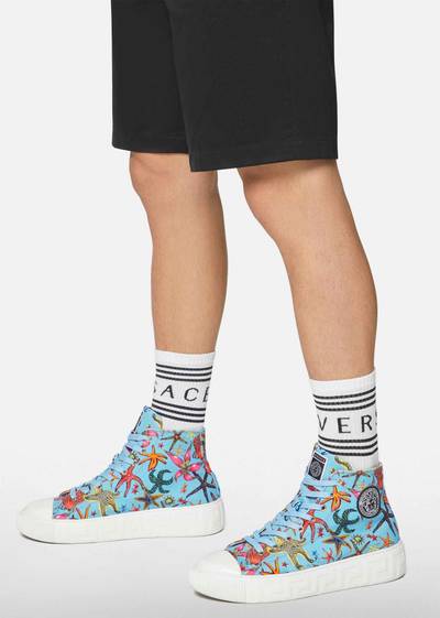 VERSACE Greca Trésor Print High Top Sneakers outlook