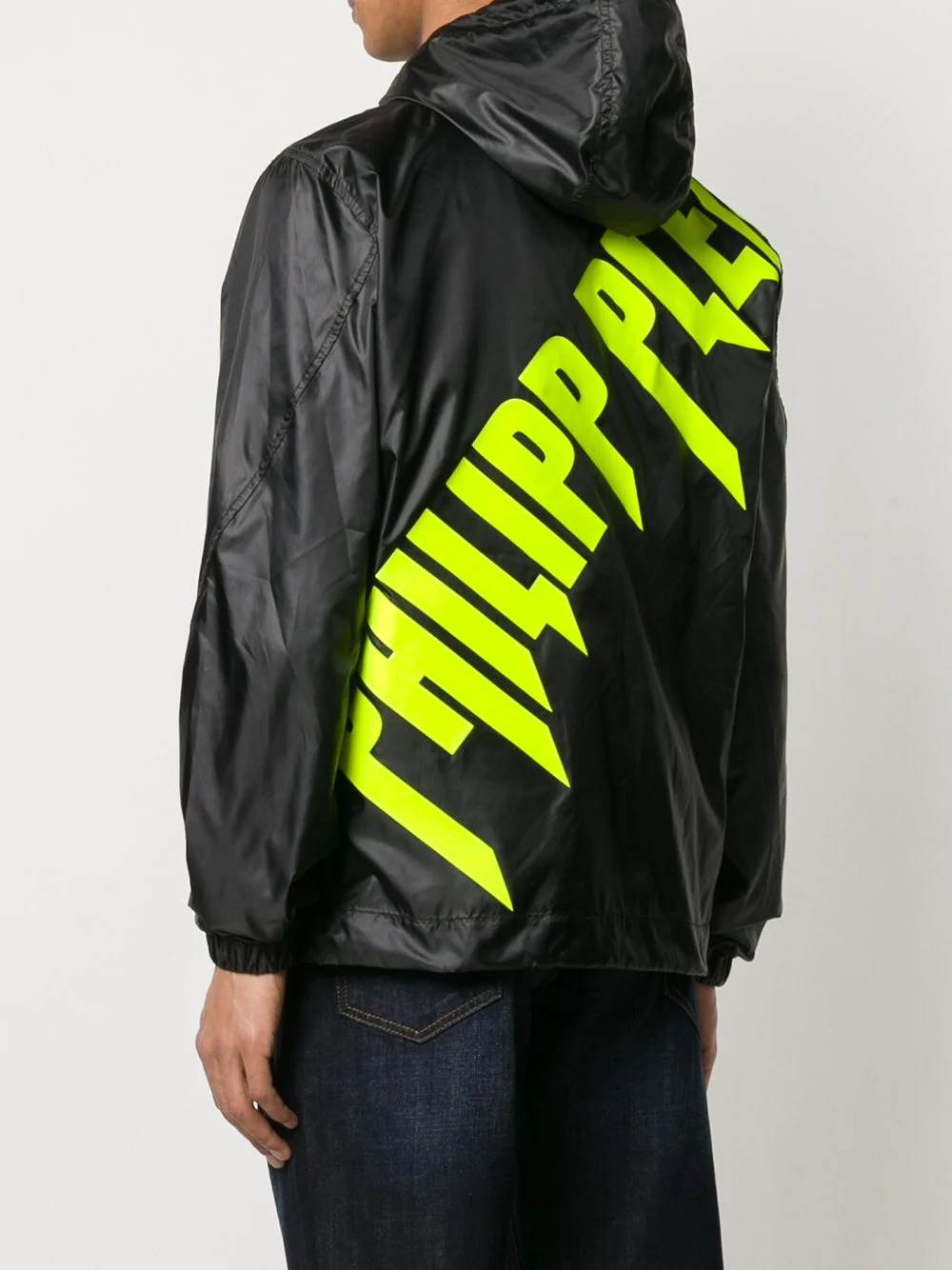 drawstring hood zip up rain jacket - 4