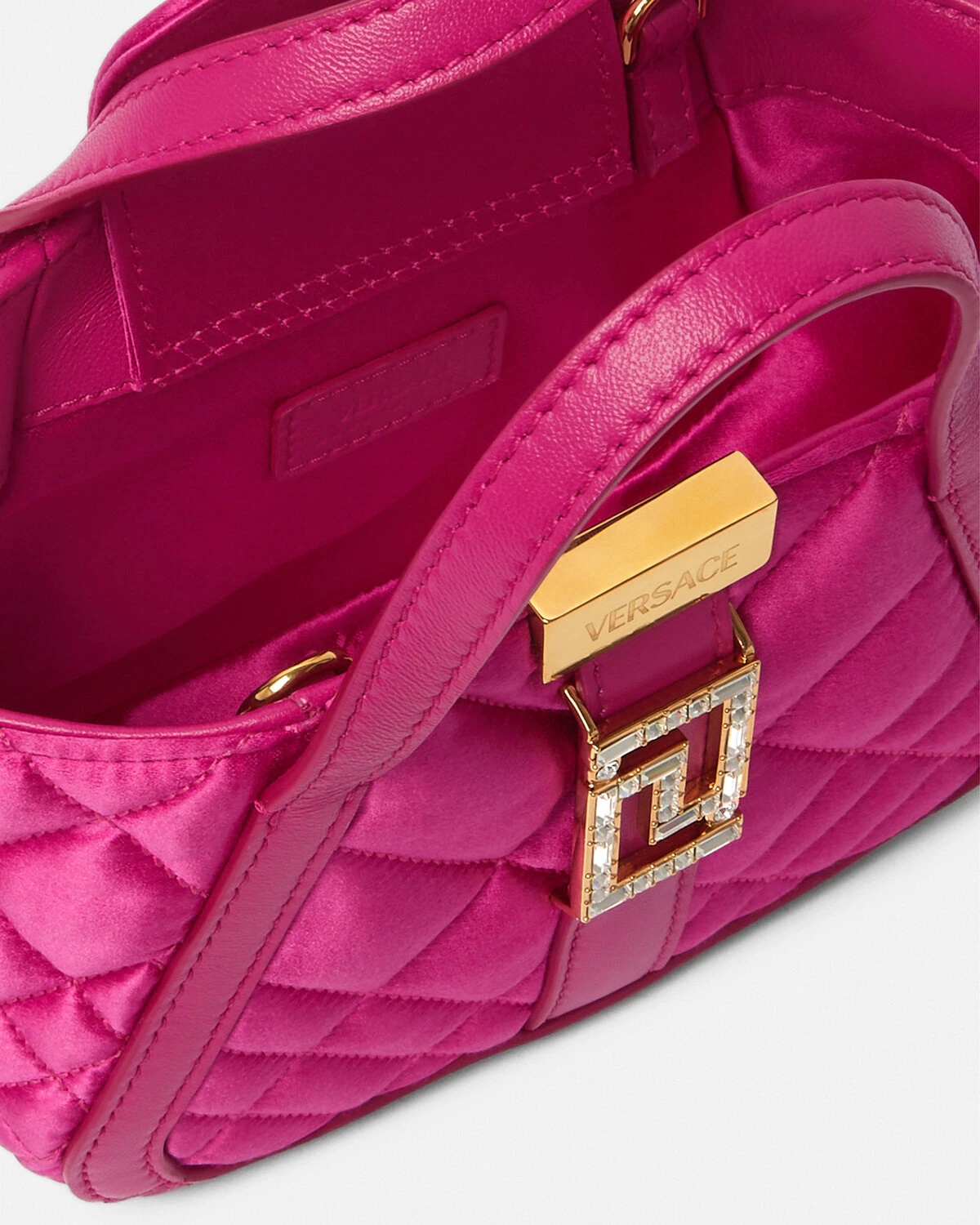 Crystal Greca Goddess Satin Mini Bag - 4