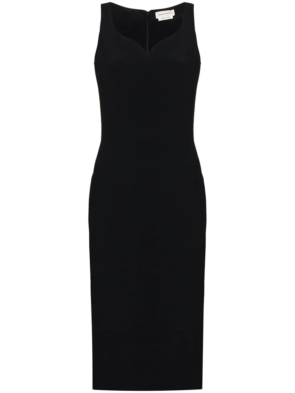 sweetheart-neck fitted midi dress - 1