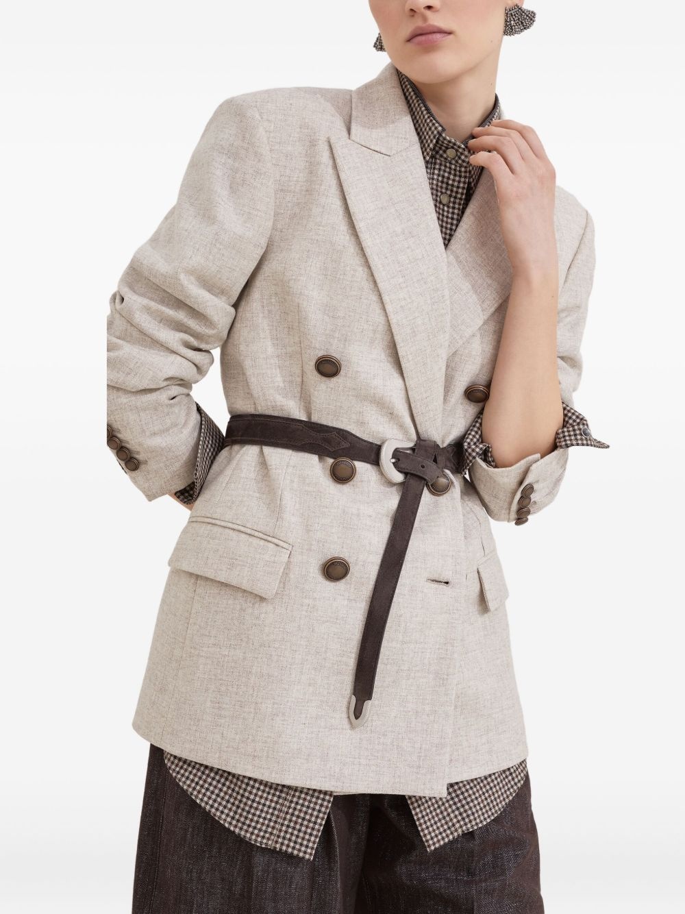 twill flannel blazer - 5