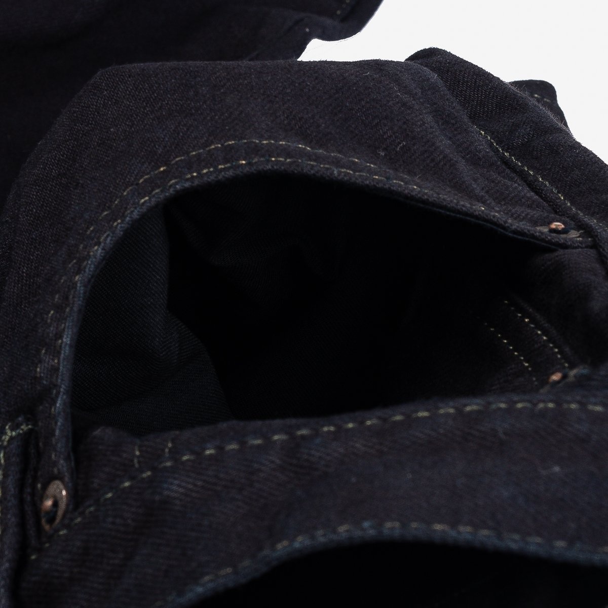 IH-666S-142od 14oz Selvedge Denim Slim Straight Cut Jeans - Indigo Overdyed Black - 15