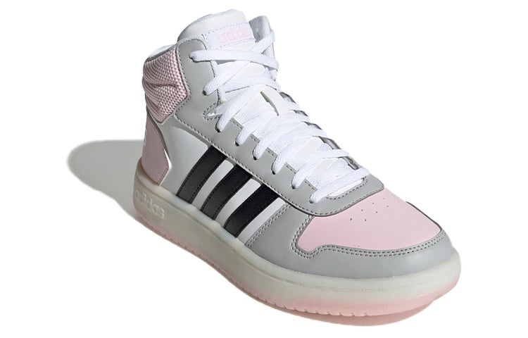 (WMNS) adidas neo Hoops 2.0 Mid 'White Pink Black' FV2737 - 3
