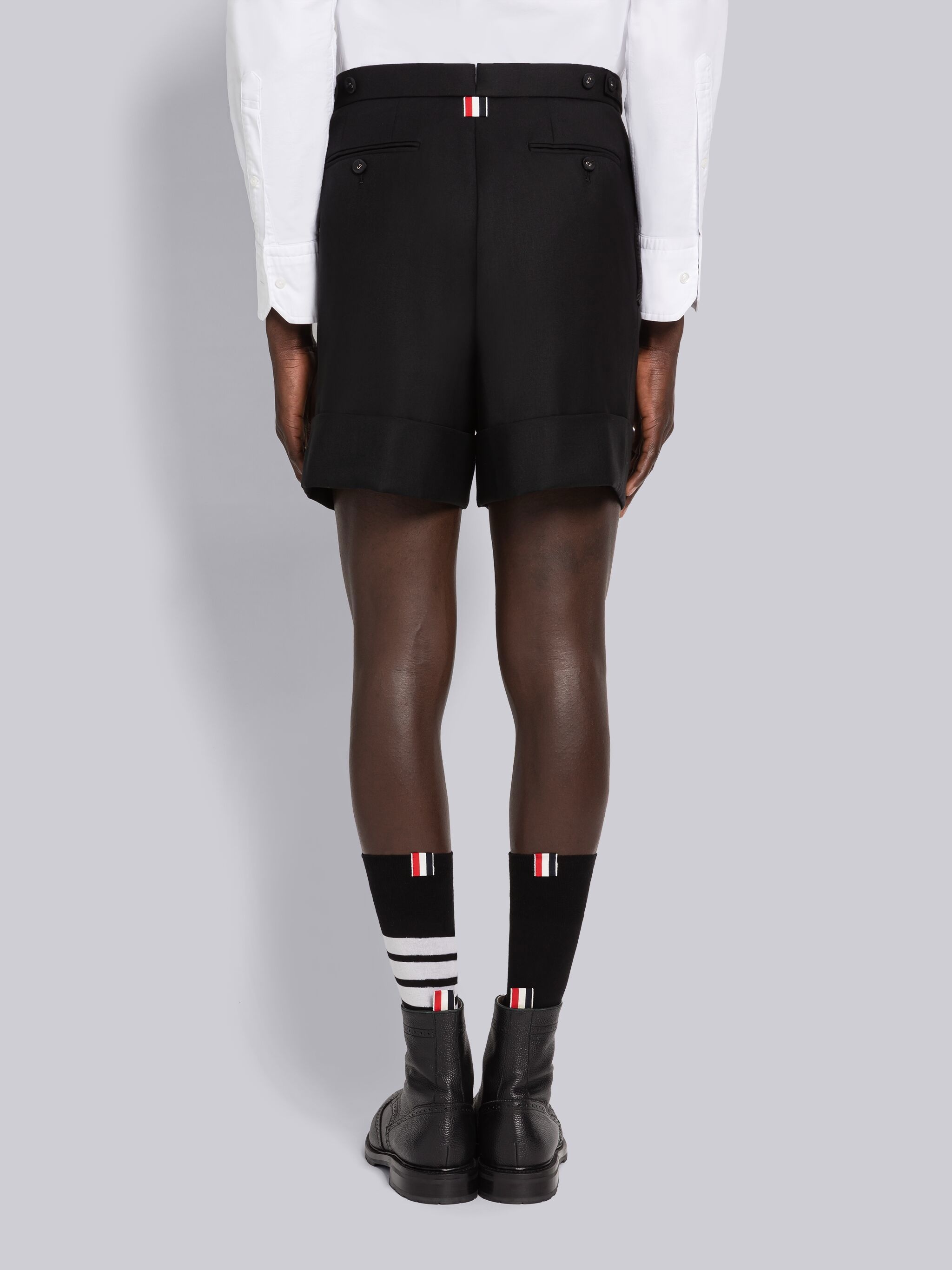 SUPER 120'S TWILL SINGLE PLEAT SIDE TAB SHORT - 3