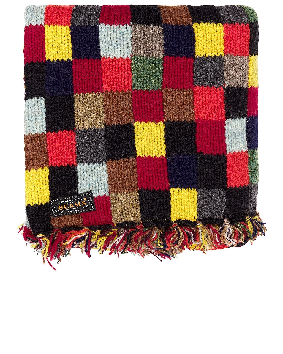 Hand Knit 2 Layer Patchwork Scarf - 3