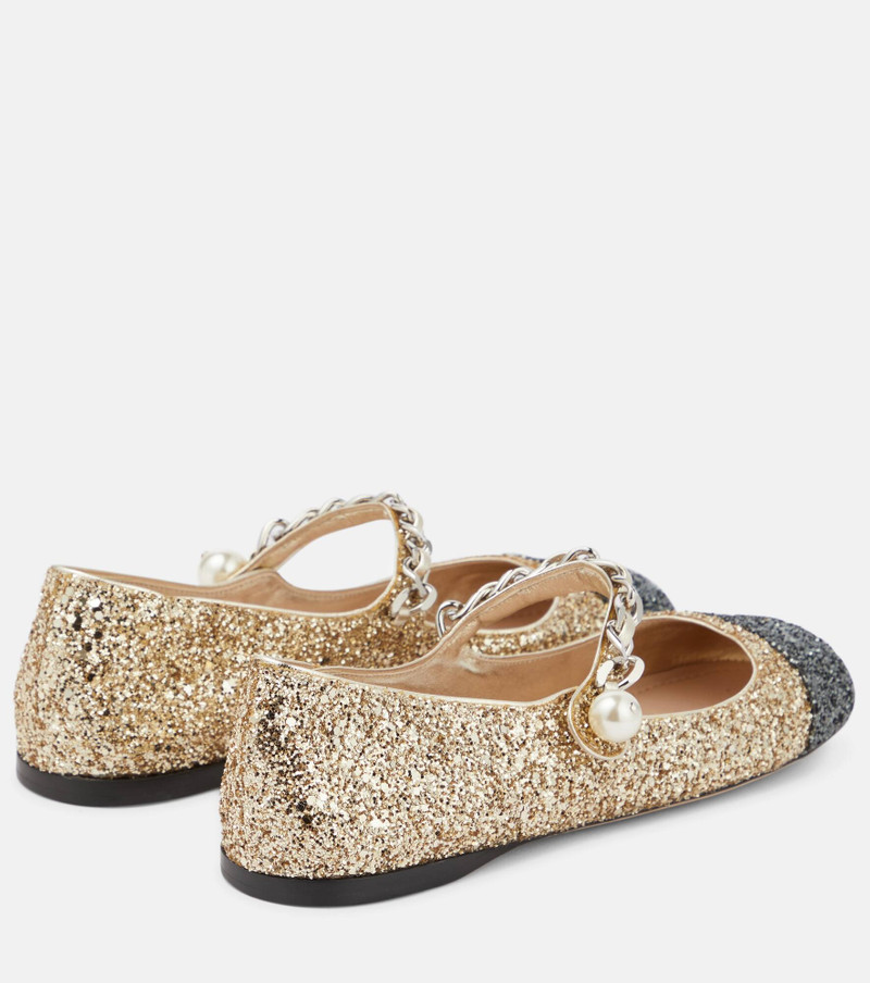Miu Miu Glitter ballet flats outlook