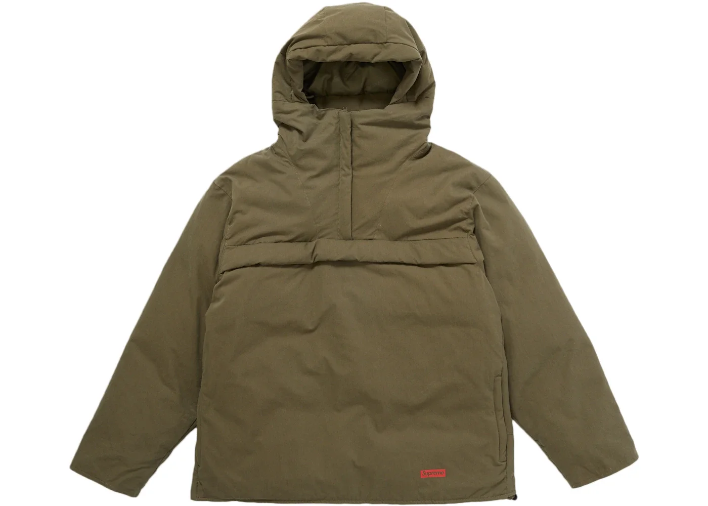 Supreme Hooded Down Pullover Olive - 1