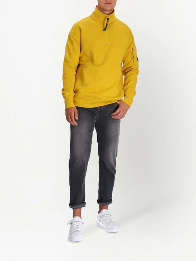 C.P. Company diagonal raised fleece quarter-zip sweatshirt outlook