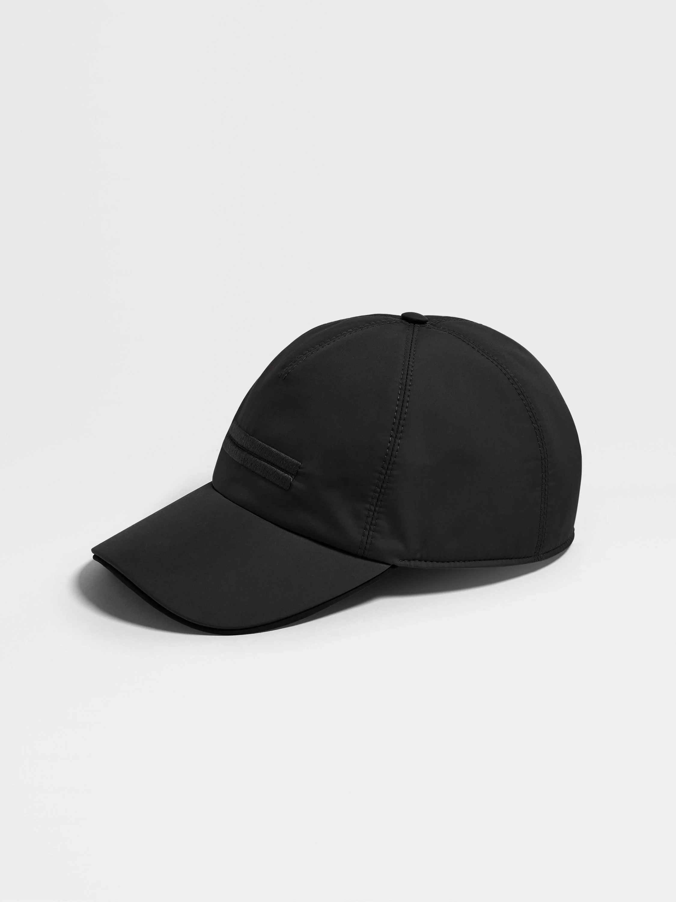 BLACK TECHNICAL FABRIC BASEBALL CAP - 1