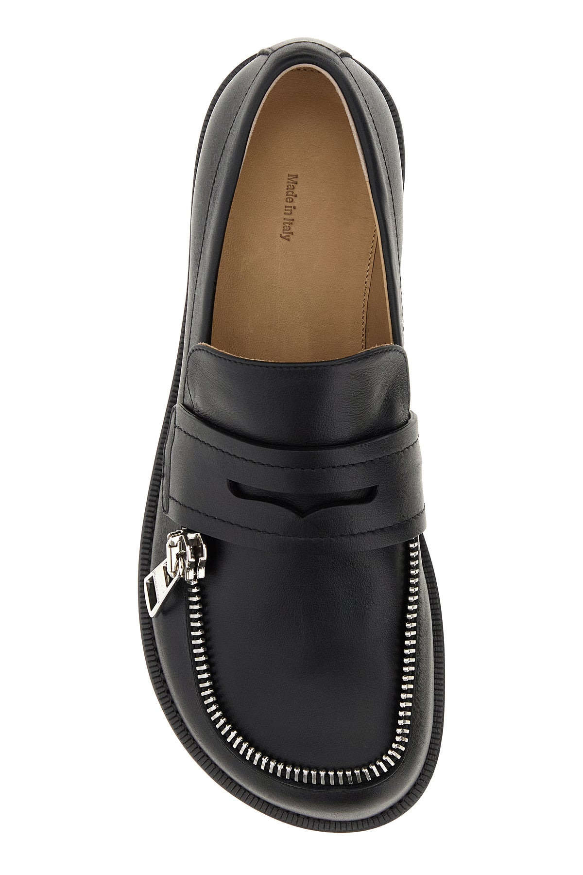 Black leather Biker loafers - 4