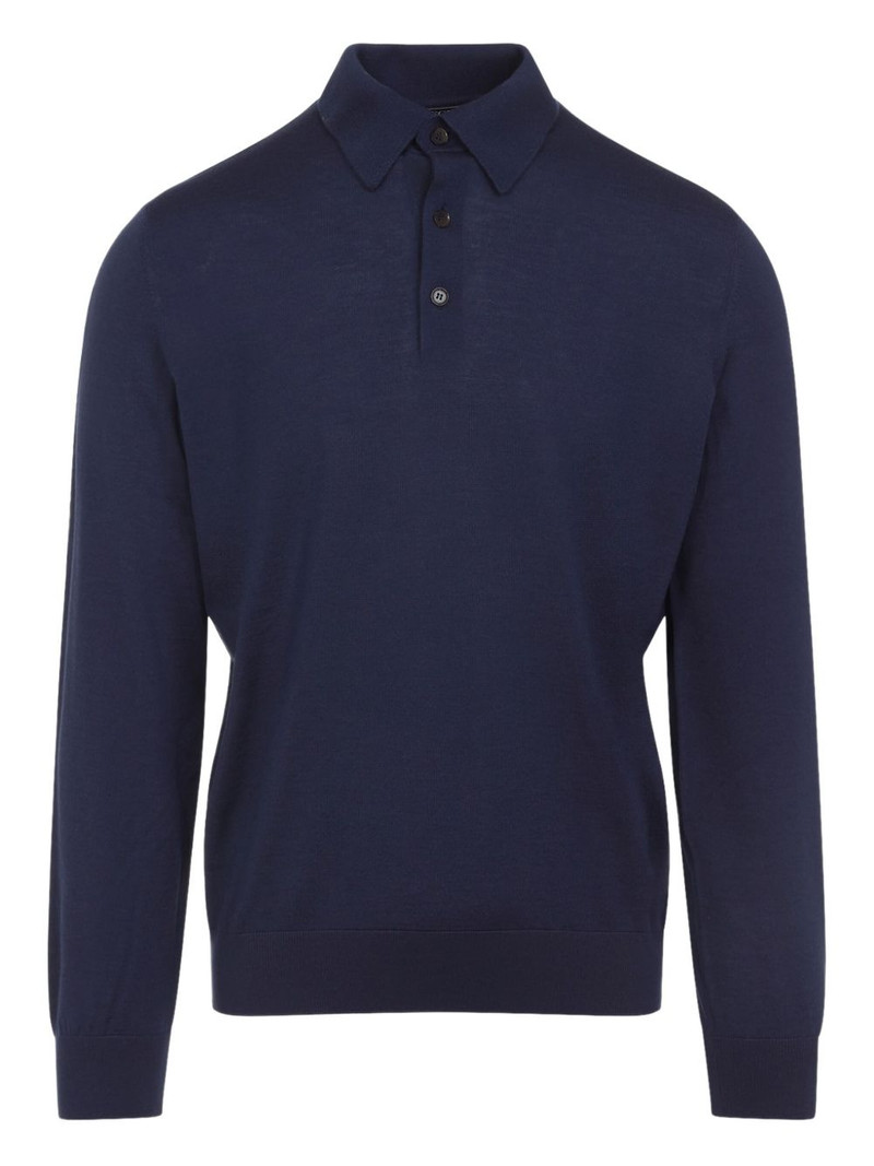 buttoned long-sleeve polo shirt 1