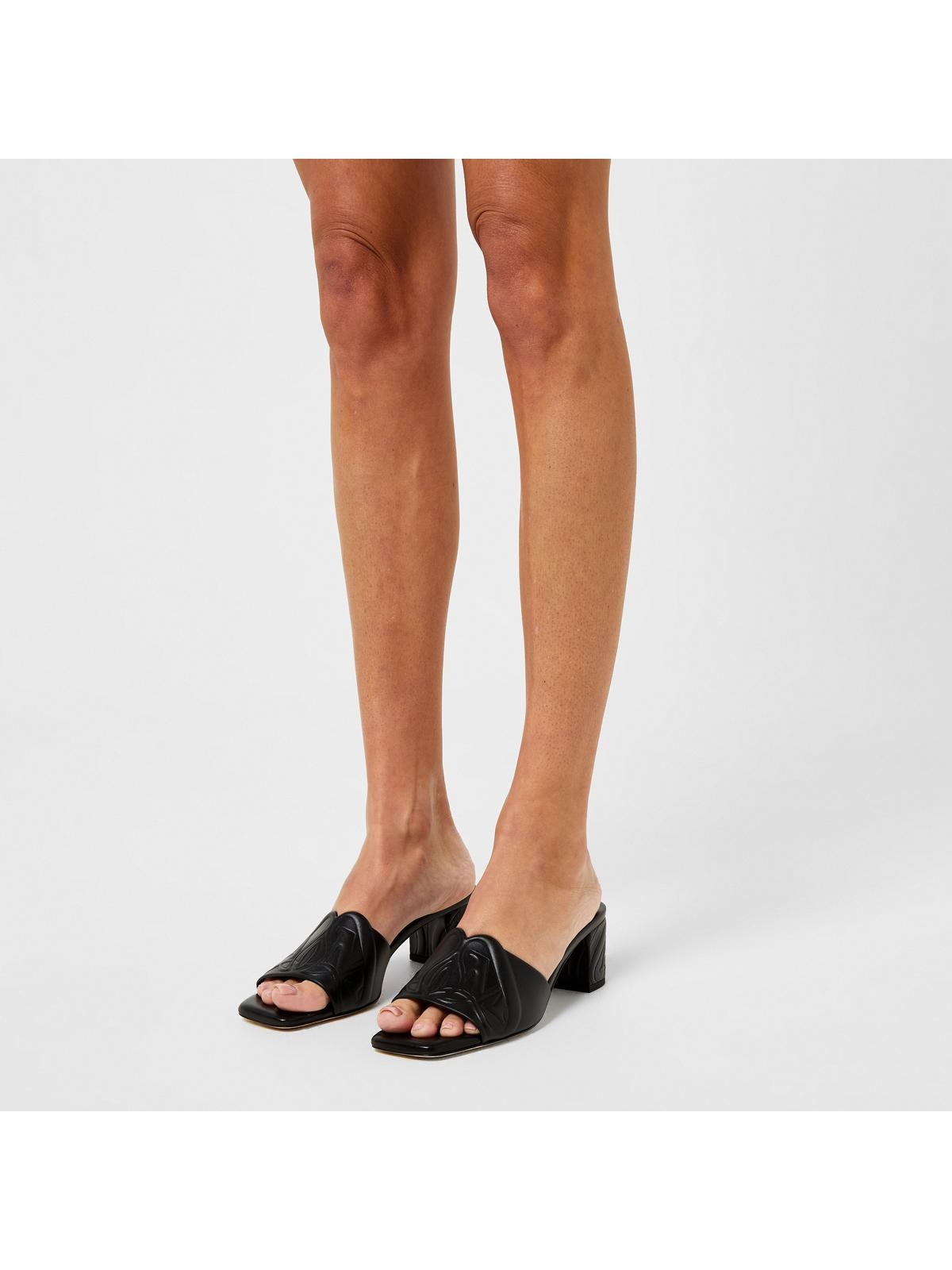 Alexander McQueen LOGO 50 MM HEELED MULES | cruisefashion