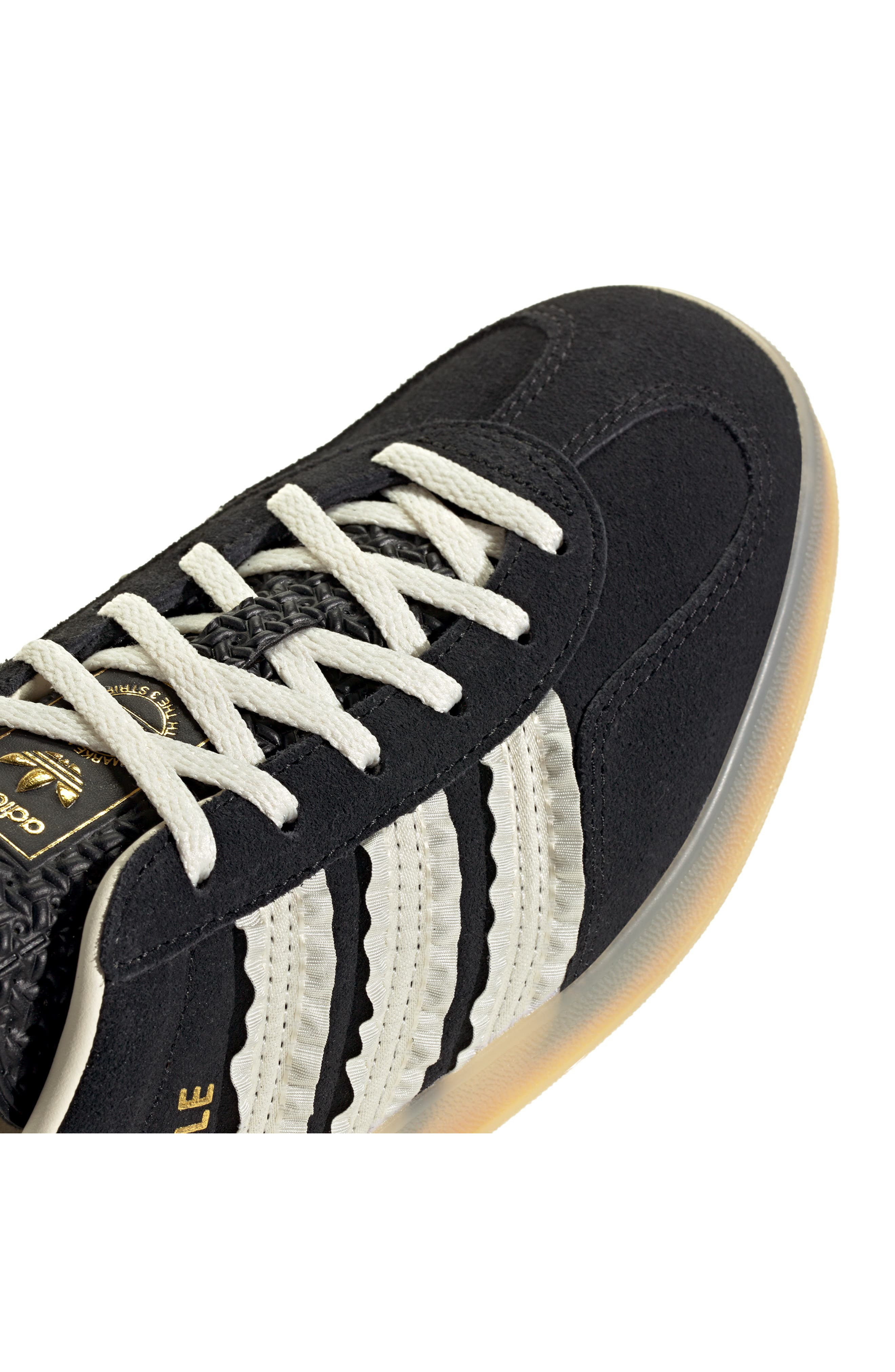 adidas Gazelle Indoor Sneaker in Black/Cream White/Gum at Nordstrom - 8