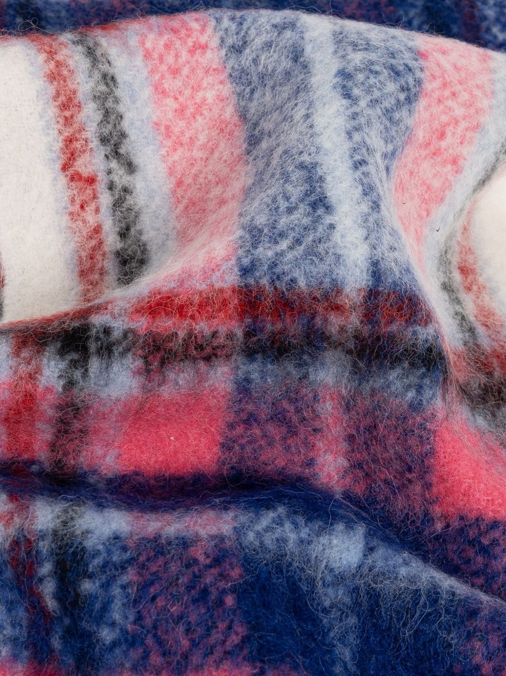 plaid-check fringed scarf - 3