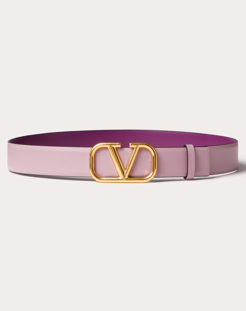 REVERSIBLE VLOGO SIGNATURE BELT IN GLOSSY CALFSKIN 30 MM 1