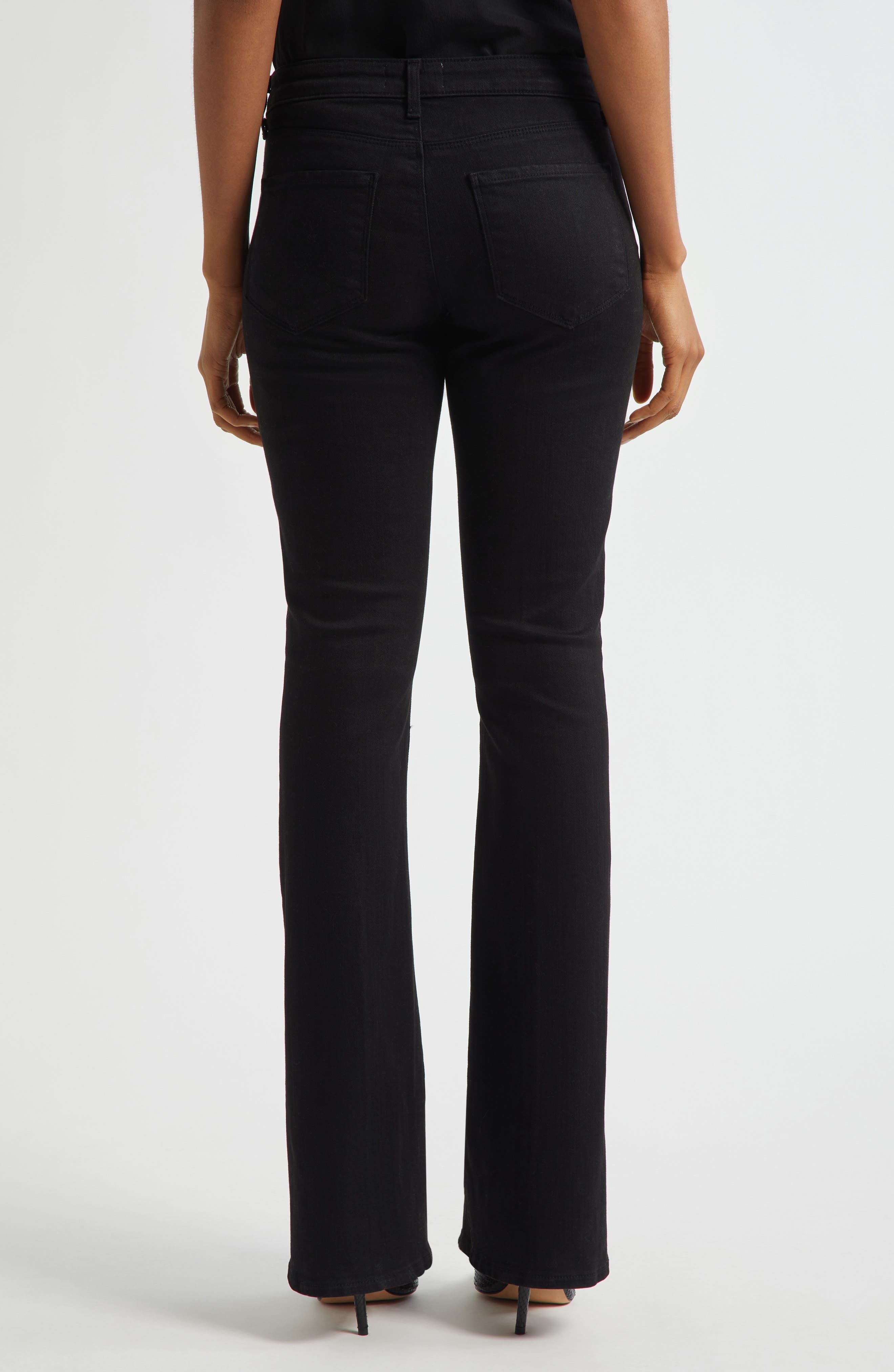 L'AGENCE Cara Low Rise Bootcut Jeans in Noir at Nordstrom - 3