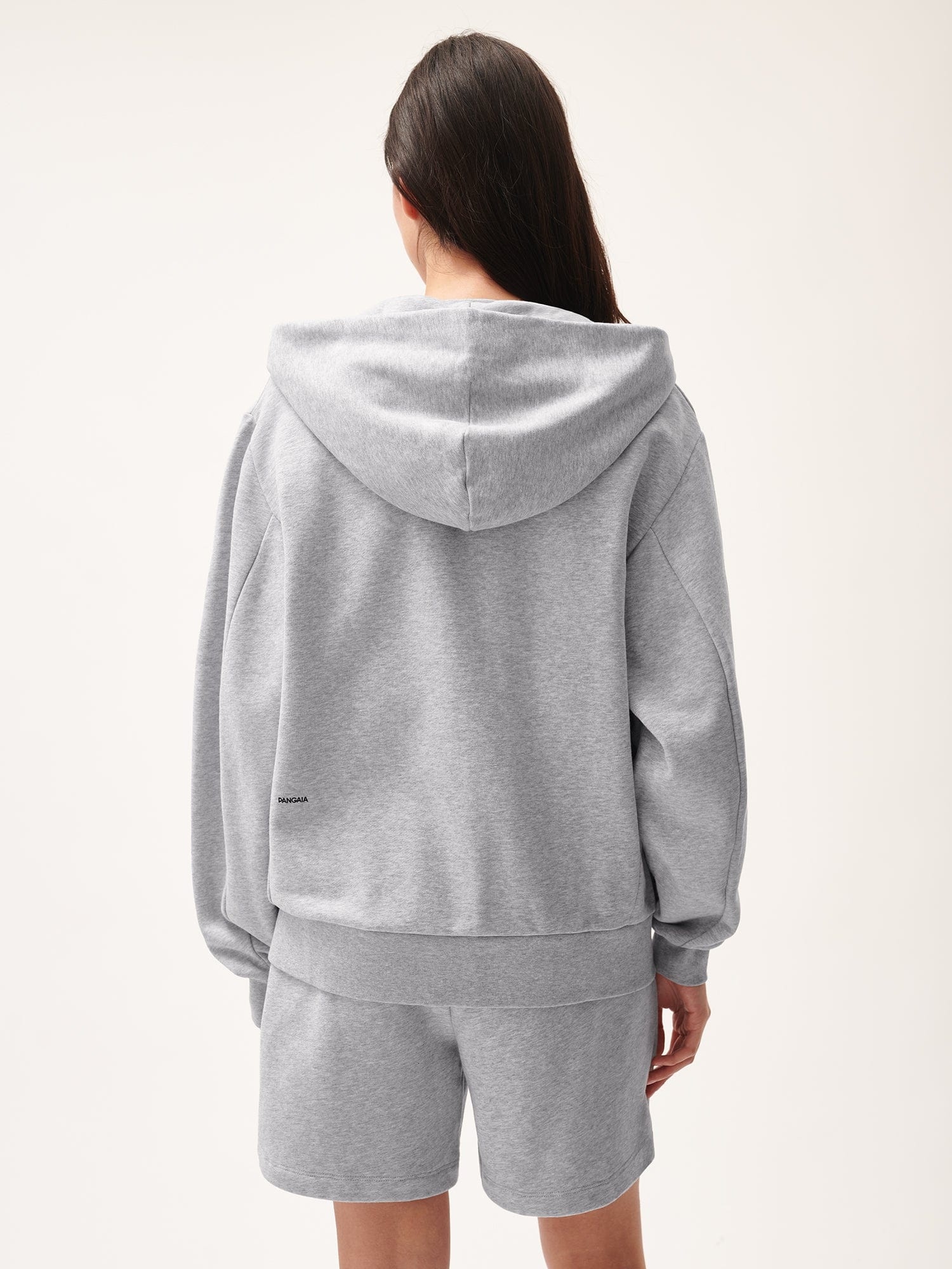 Womens 365 Midweight Snap Button Hoodie - Grey Marl - 4