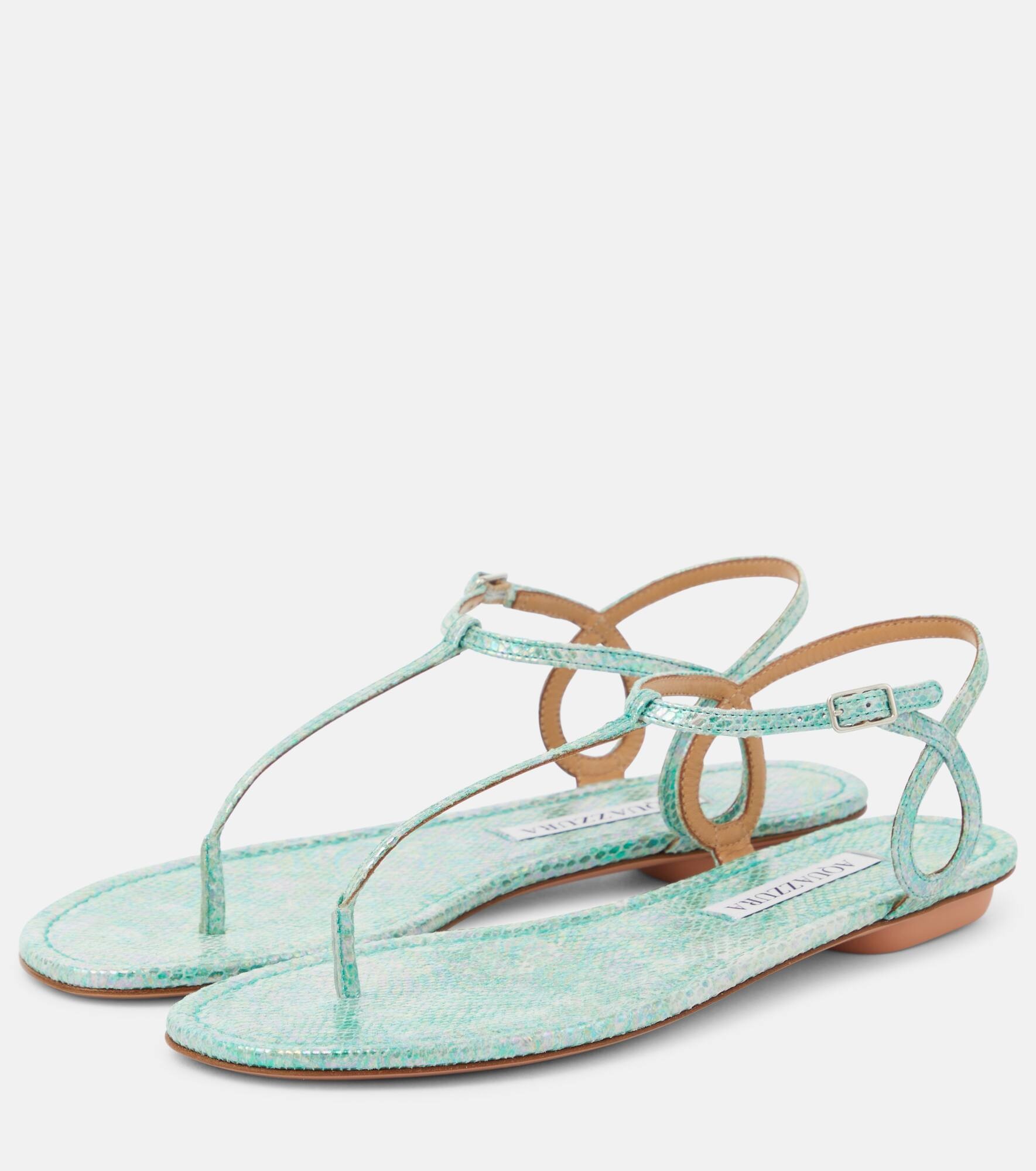 Almost Bare leather thong sandals - 5