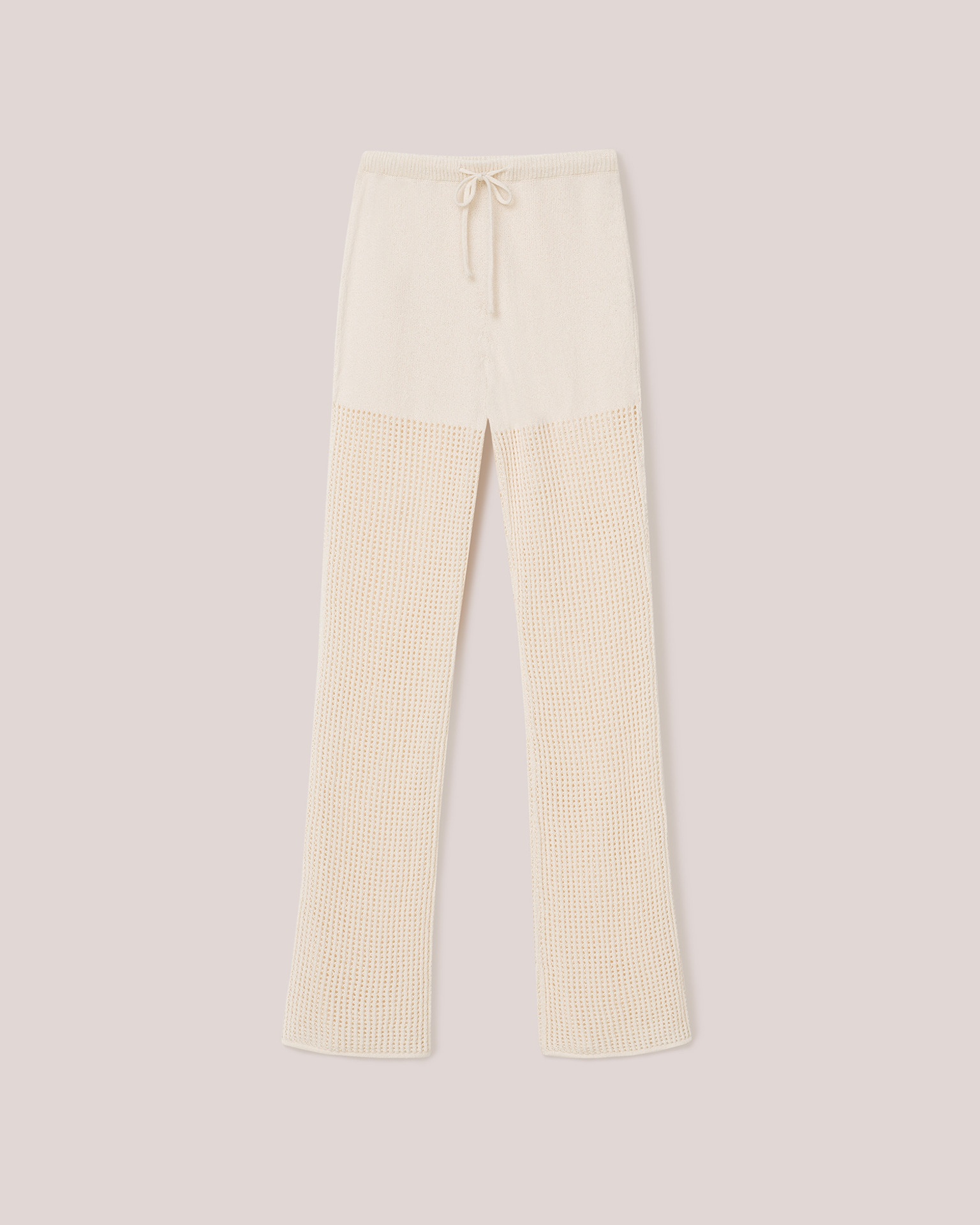 Cotton-Crochet Loose Textured Trousers - 1