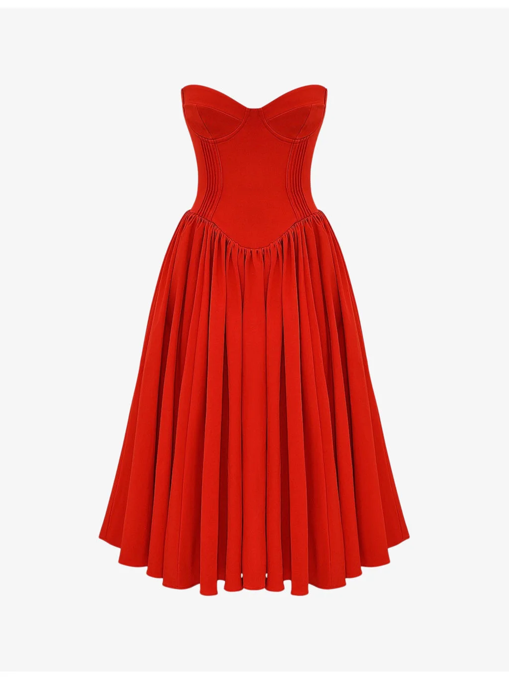 Elizabeth sweetheart-neck woven midi dress - 1