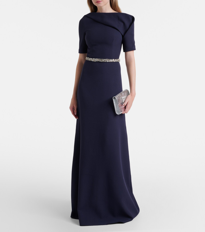 Safiyaa Stephanie embellished draped crêpe gown outlook
