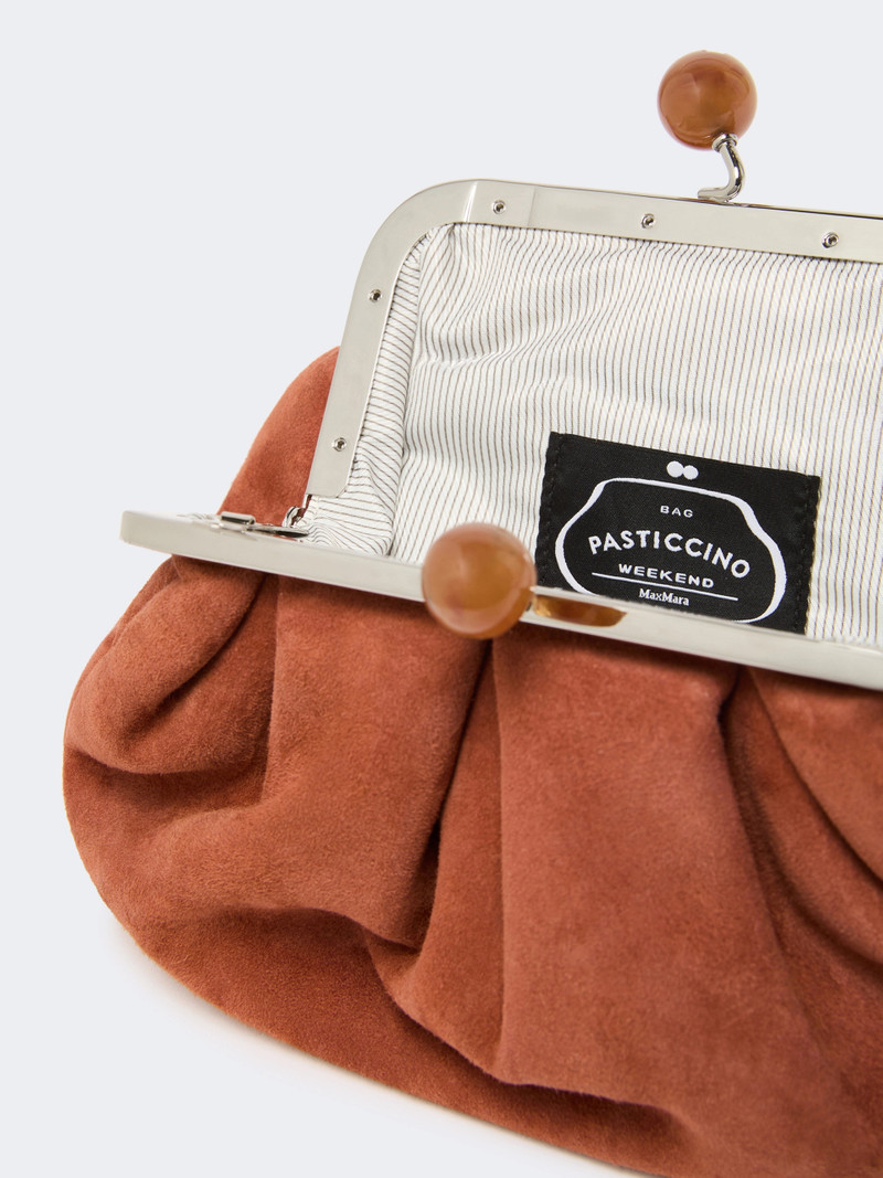 VALOIS Small suede Pasticcino Bag - BROWN 5