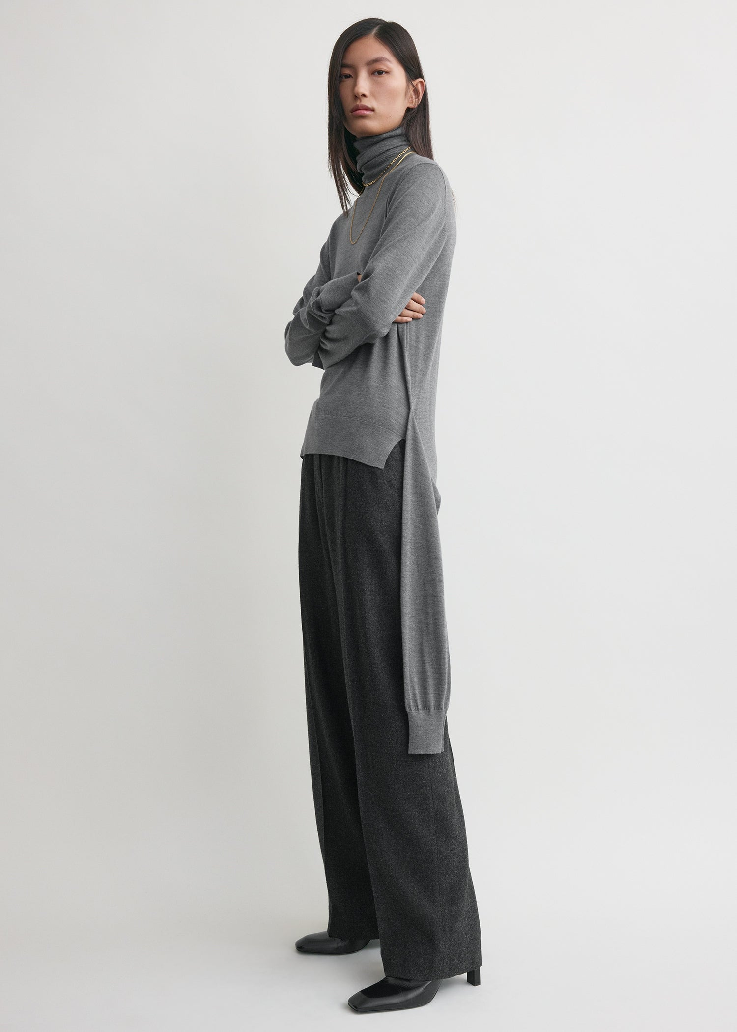 Double-sleeve turtleneck mid grey - 3