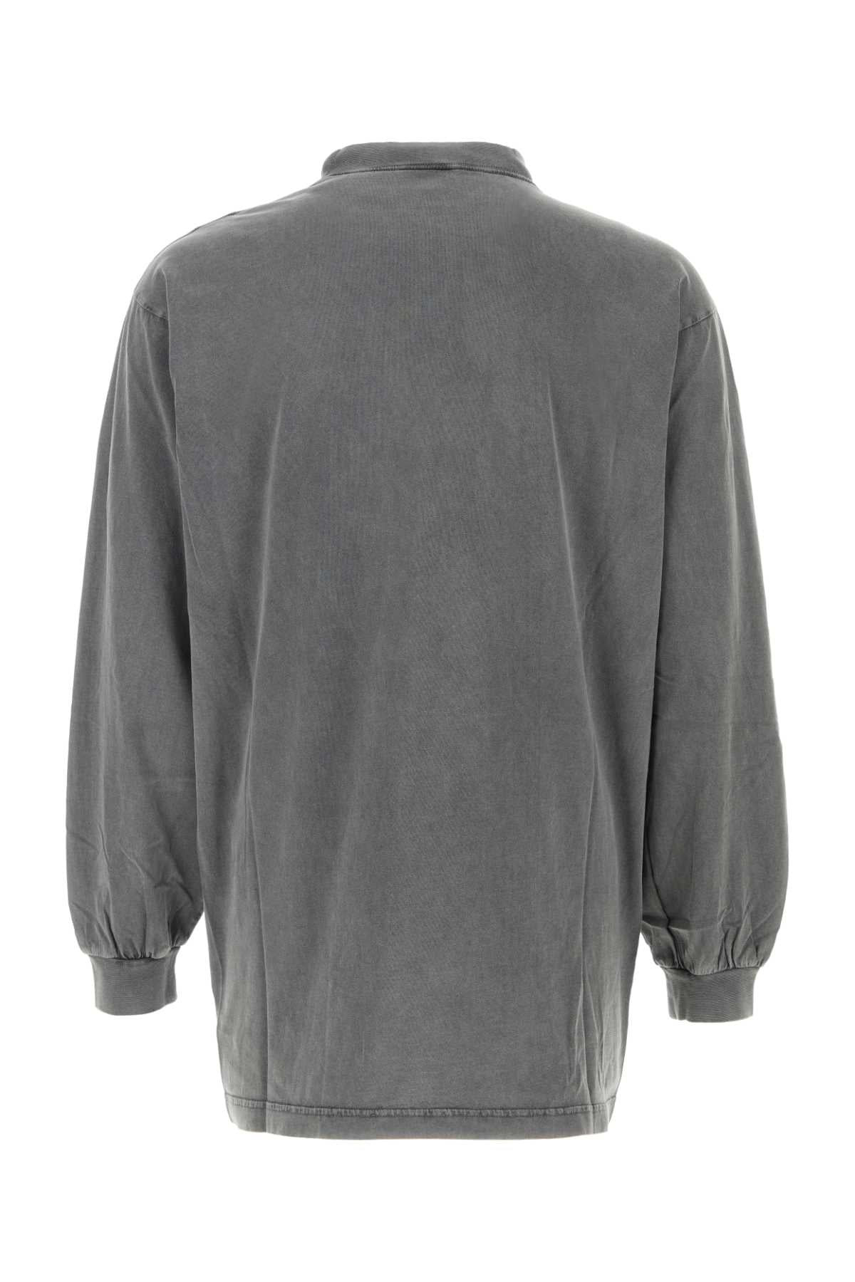 Balenciaga Men Charcoal Cotton Oversize Tbilisi T-Shirt - 2