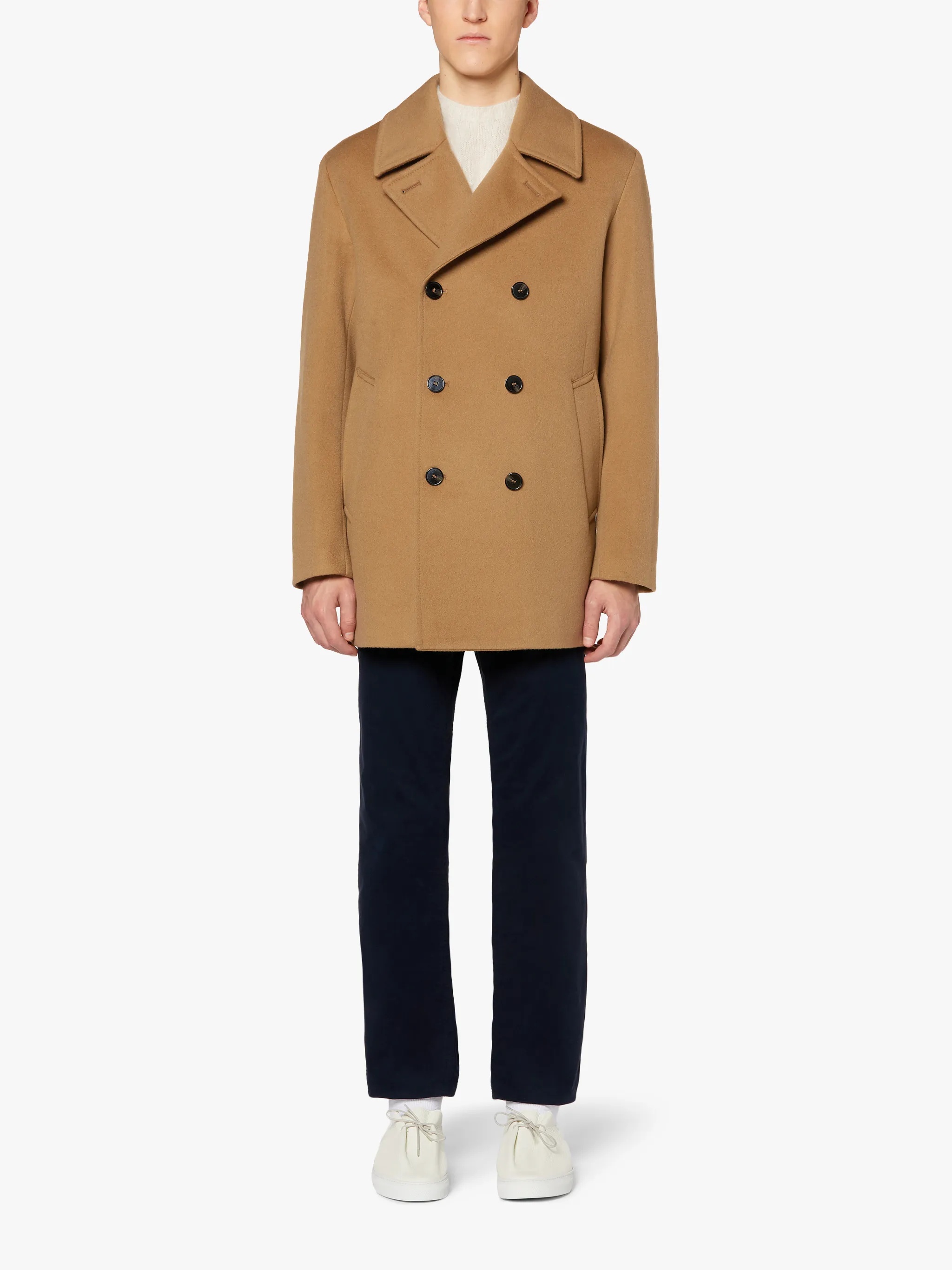 DALTON BEIGE WOOL & CASHMERE PEA COAT | GM-1075F - 2