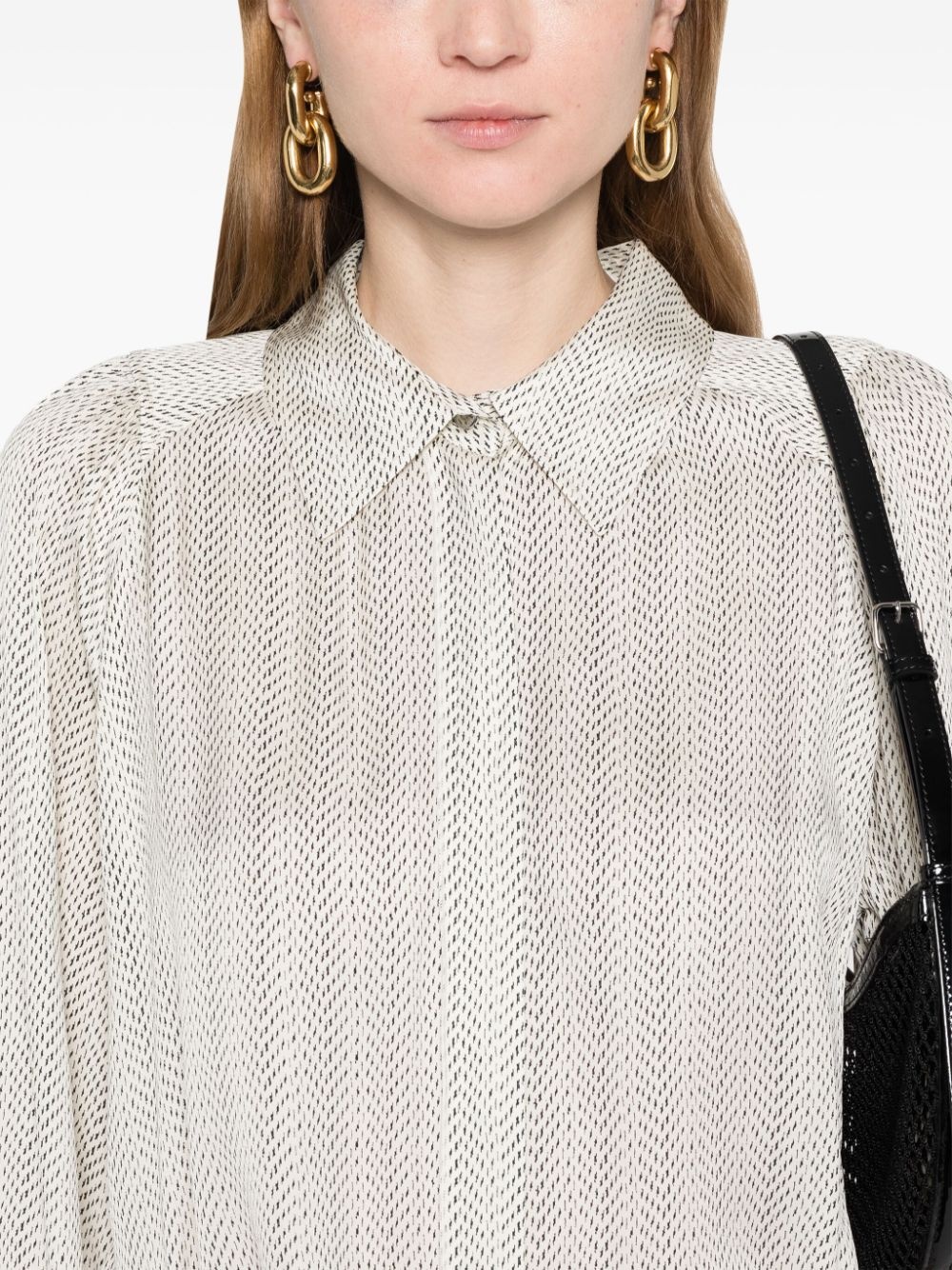 abstract-pattern satin shirt - 5