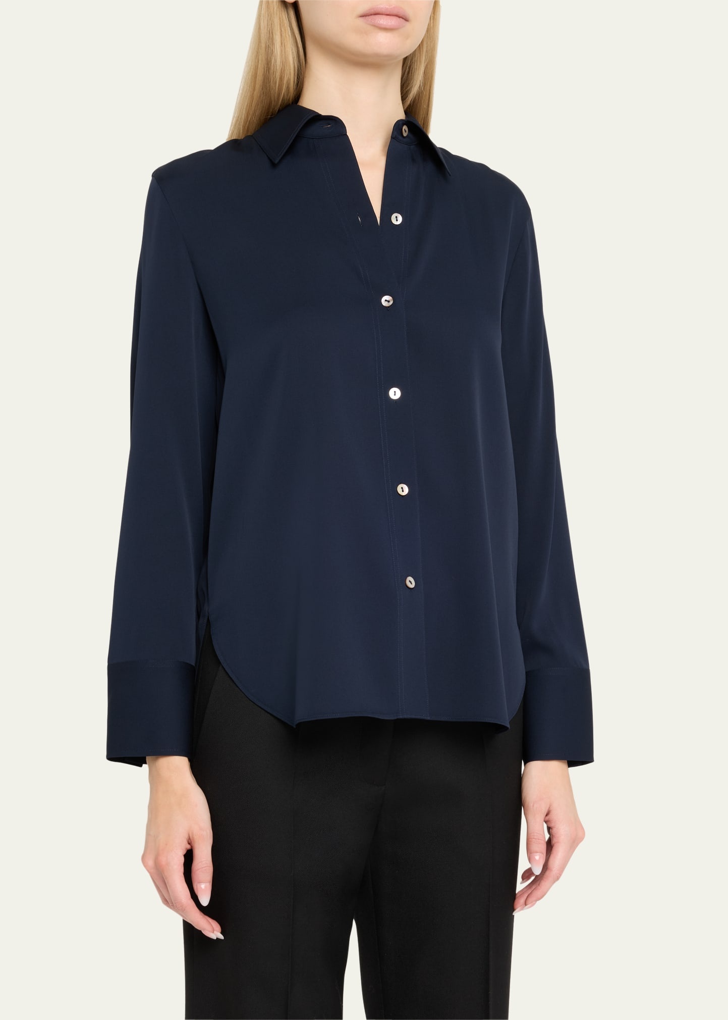 Classic Button-Front Blouse - 4