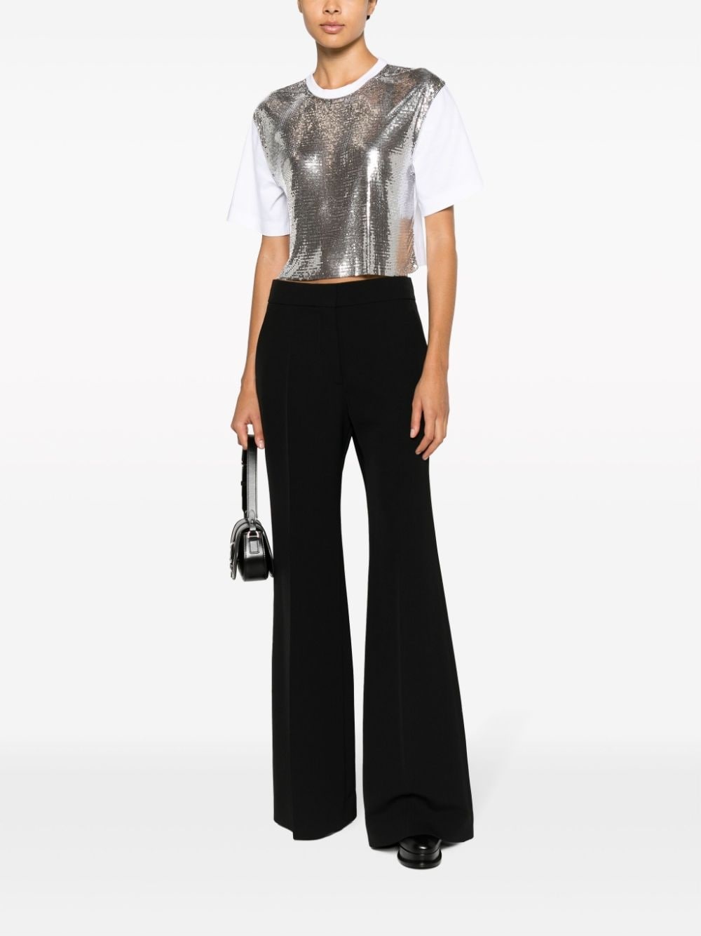 metallic mesh T-shirt - 2