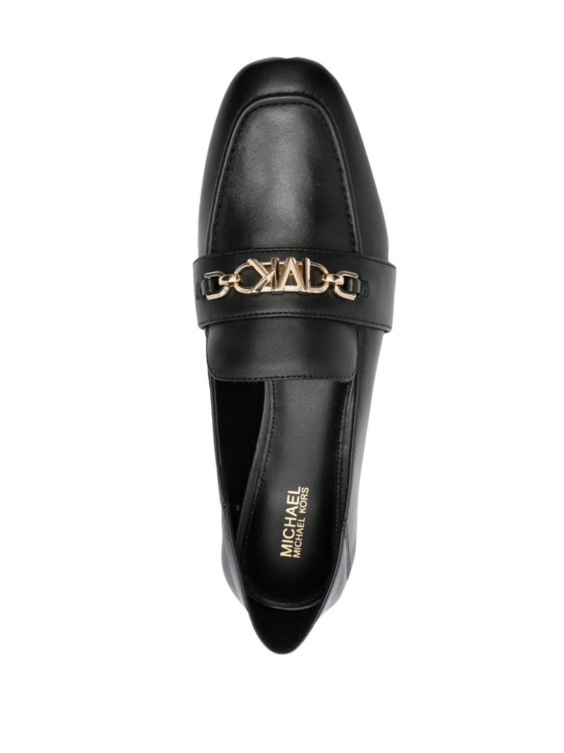 logo-plaque leather loafers 4
