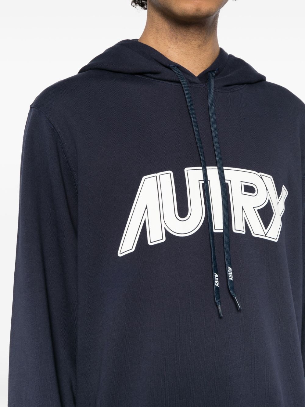 logo-print cotton hoodie - 5