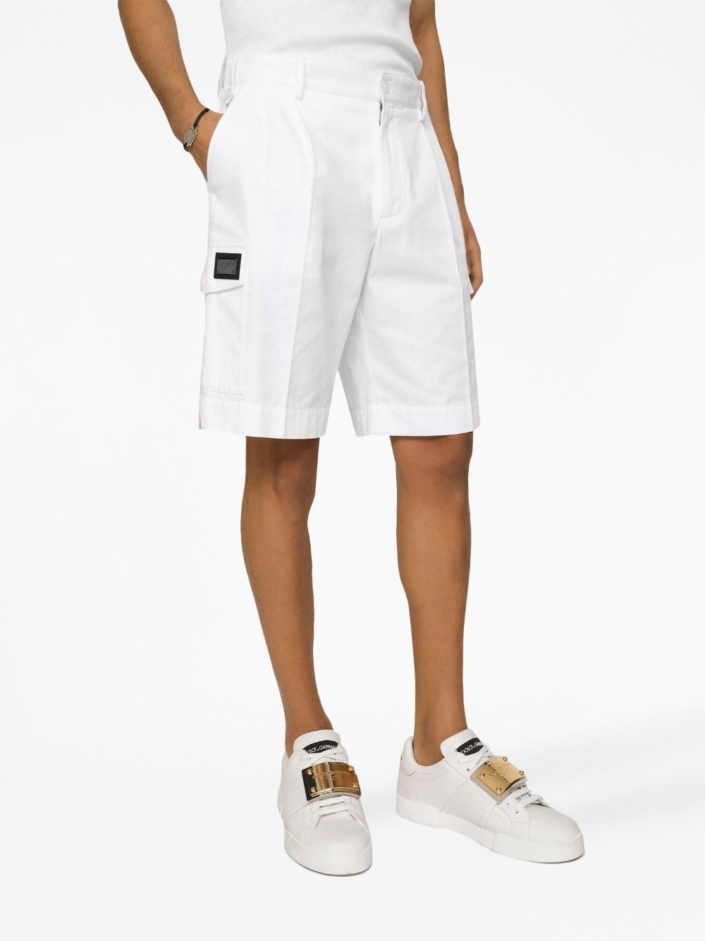 logo-plaque cargo shorts - 5