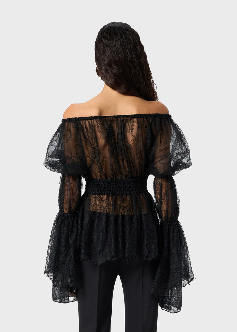 CHANTILLY LACE SHIRT WITH GATHERING 4