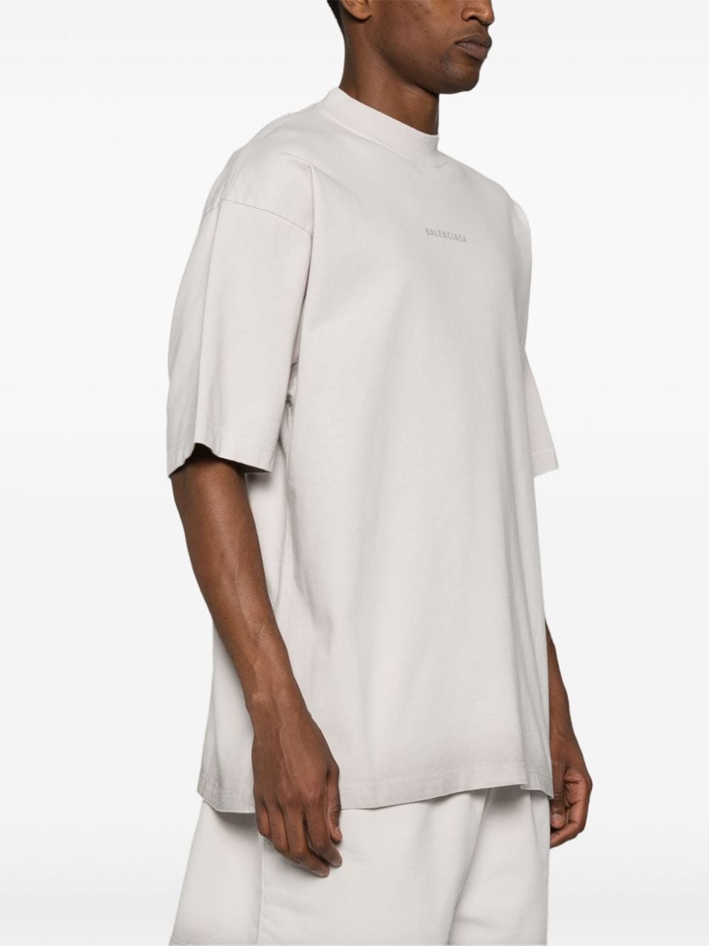 reflective-logo cotton T-shirt - 4