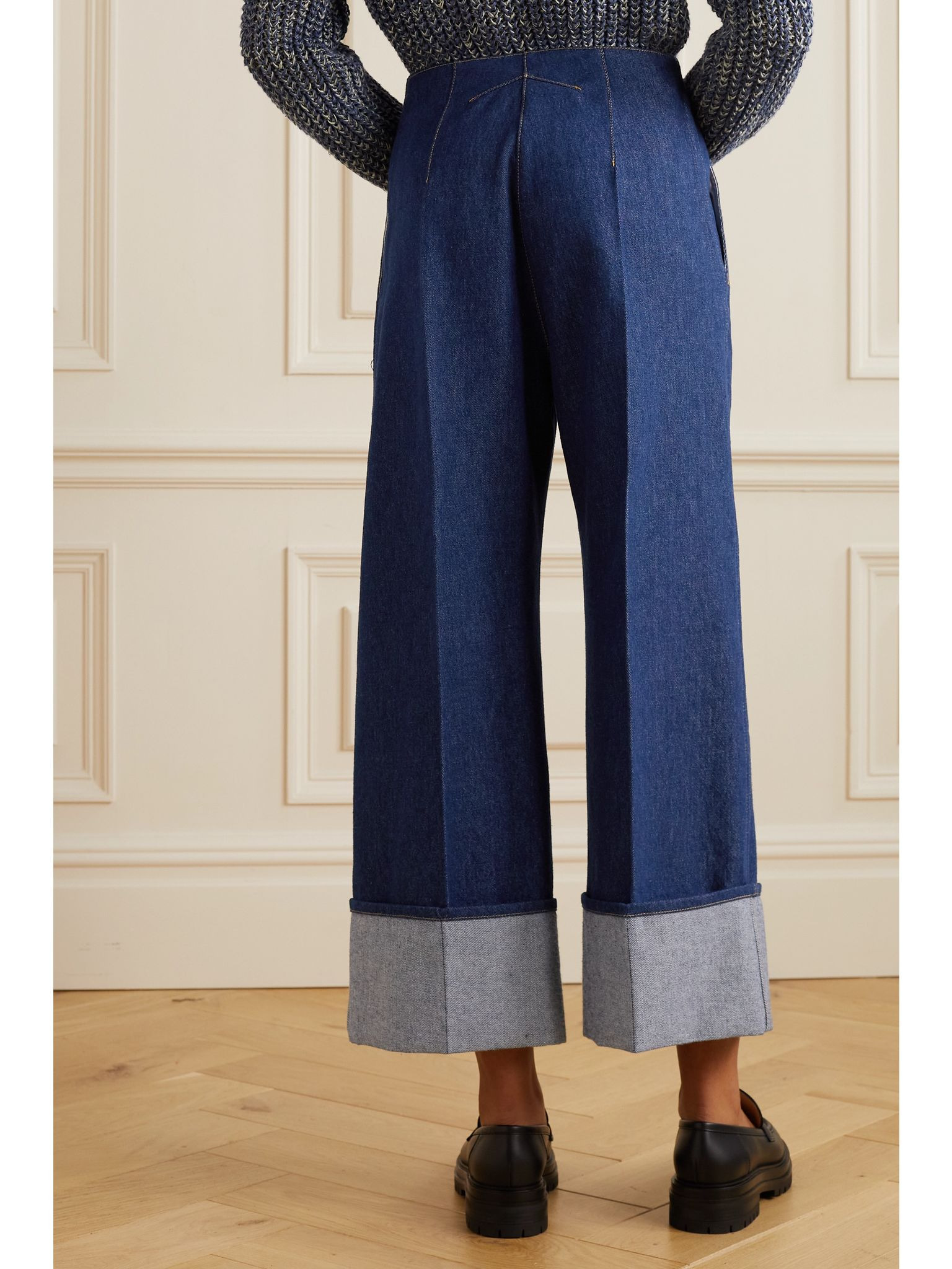 High-rise wide-leg organic jeans Blue - 4