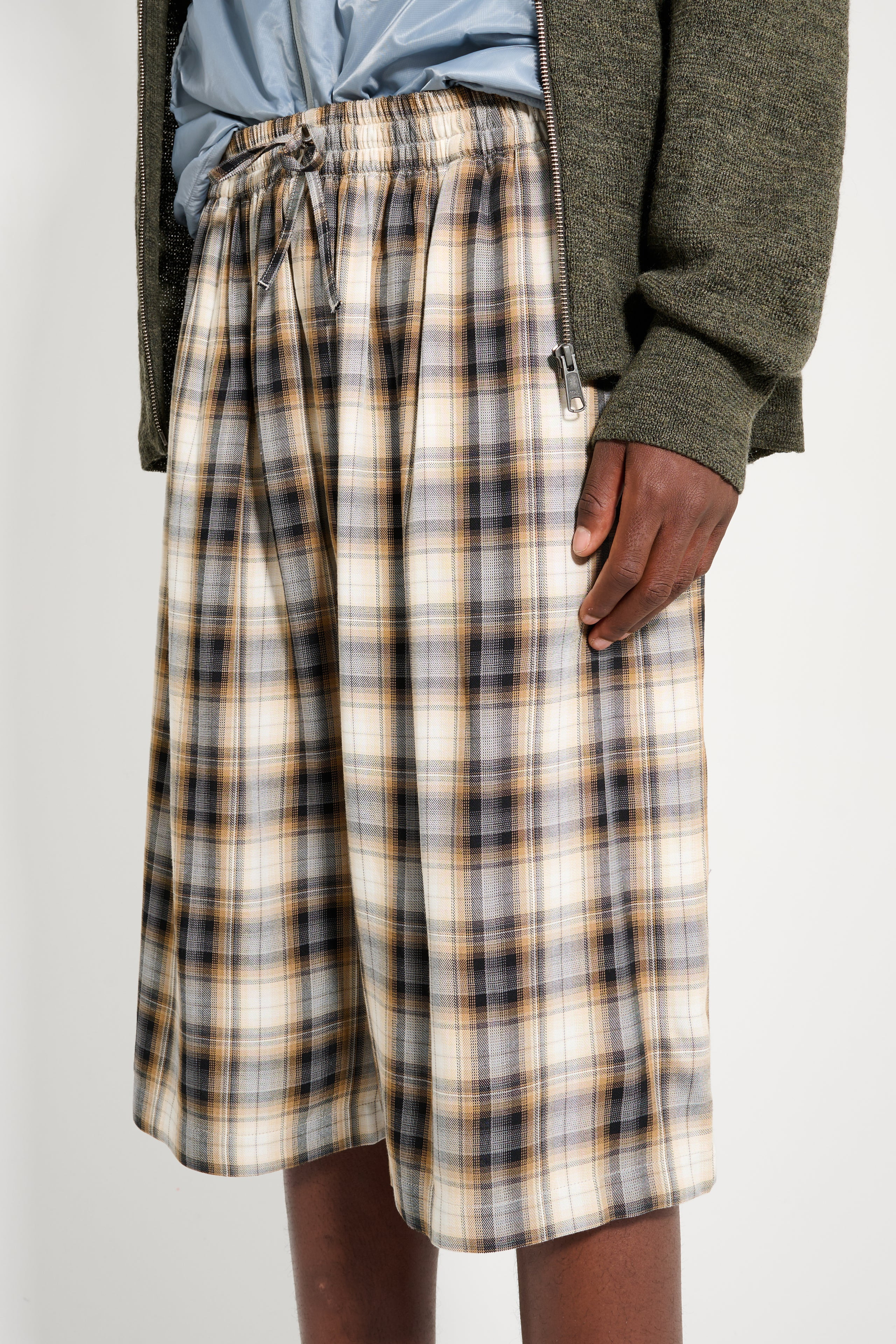 ACNE STUDIOS CHECK SHORTS BEIGE / BLACK - 4