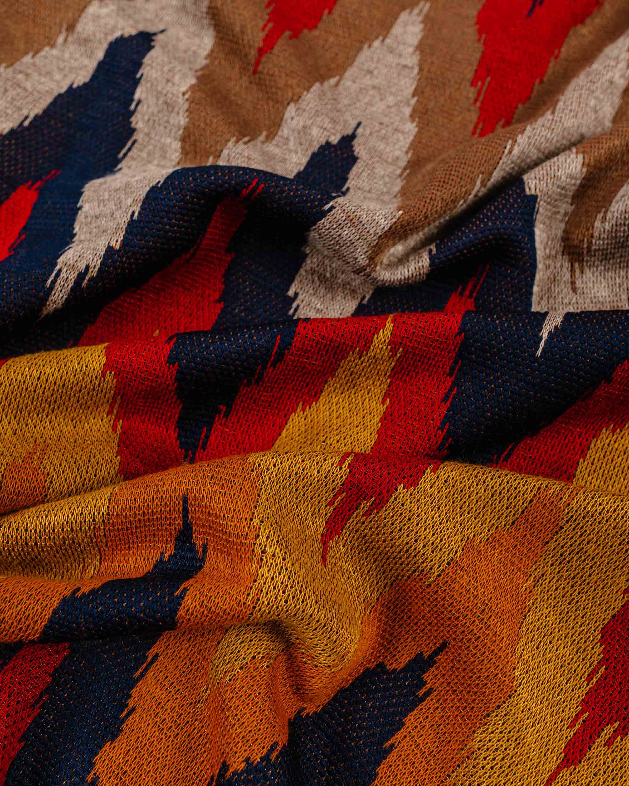 Knit Cardigan Red/Navy Ikat Knit - 5