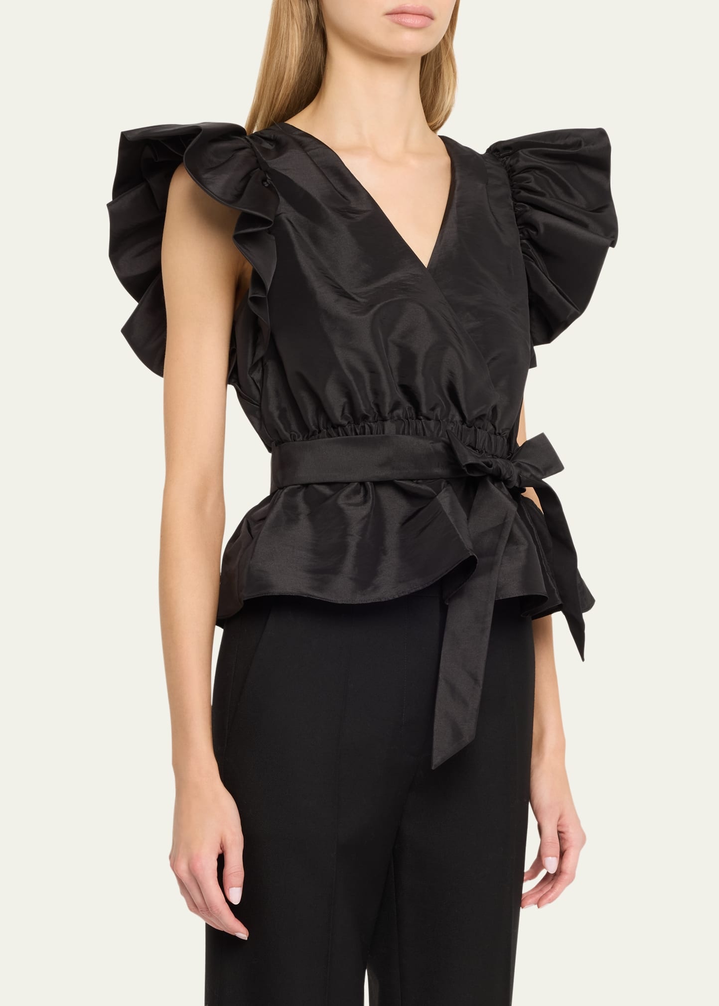 Adelaide Ruffle-Sleeve Wrap Top - 4