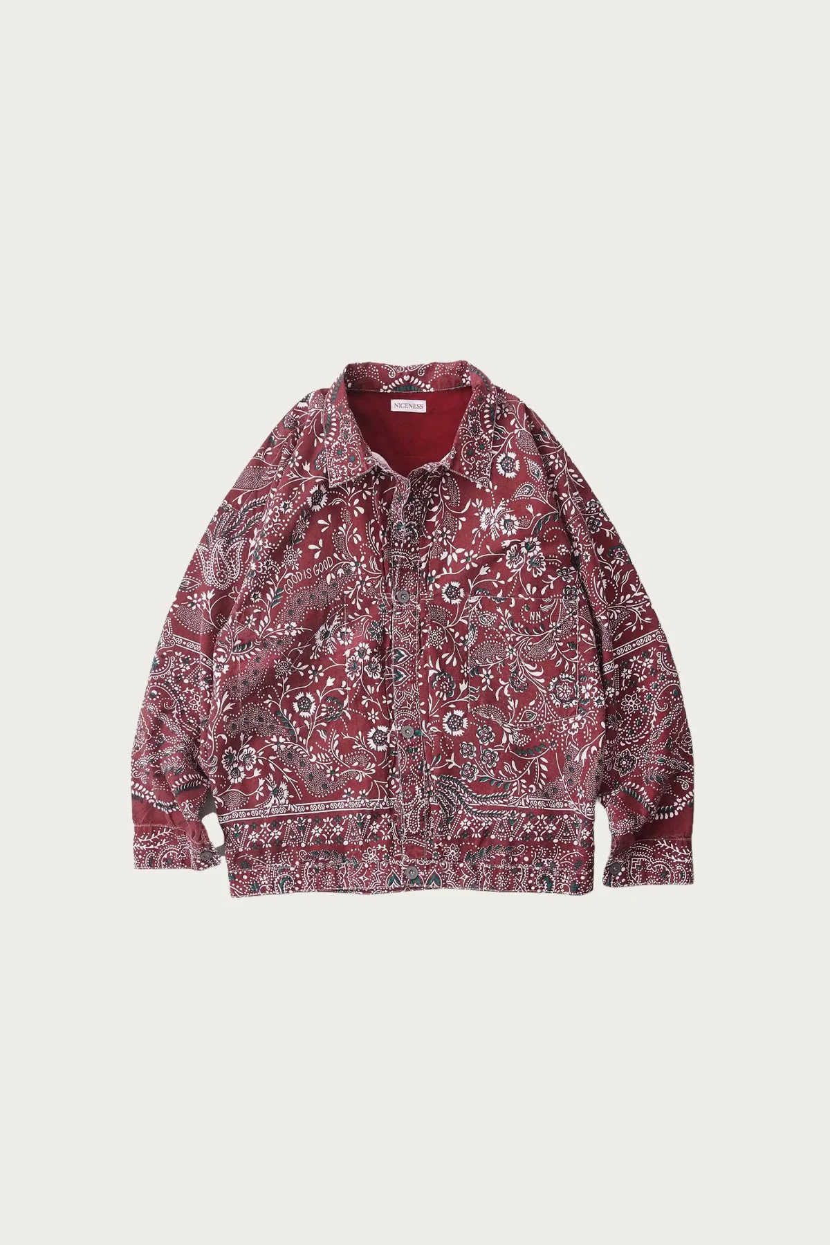 Gyan Bandana Trucker Jacket - Red - 1