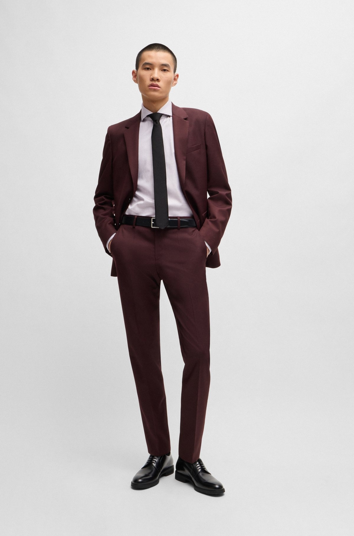 REGULAR-FIT SHIRT IN STRUCTURED COTTON TWILL - 4