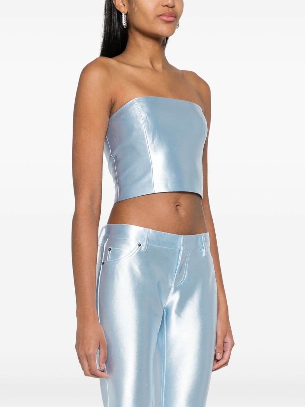 Shiny Suiting cropped top - 3