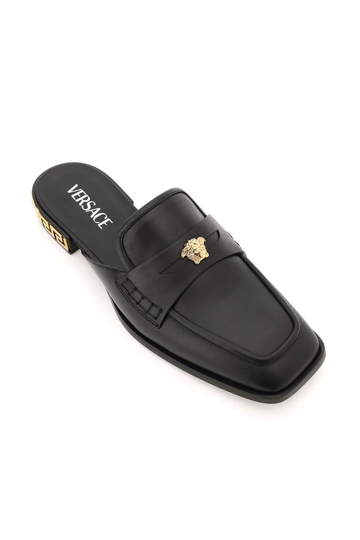 LEATHER LA MEDUSA LOAFER MULES - 4