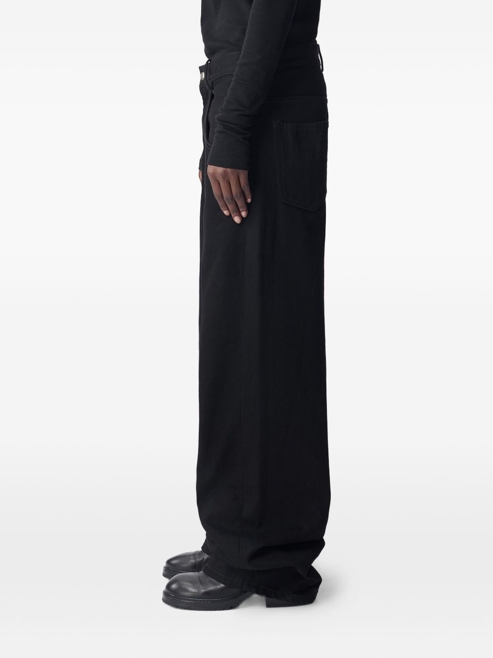 wide-leg cotton jeans - 3